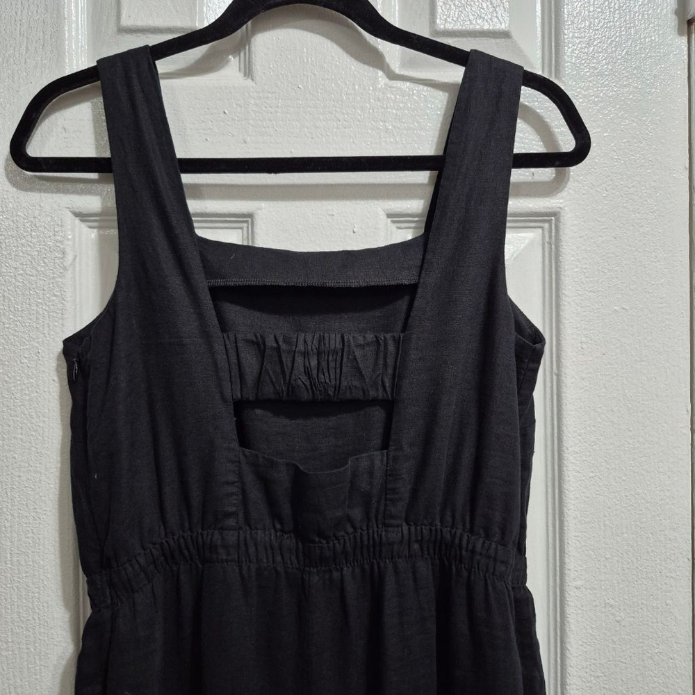 Women's M&S Black Linen Rich Jumpsuit Size 10 - Picture 3 of 11